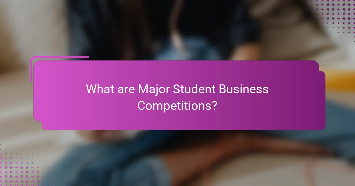 What are Major Student Business Competitions?