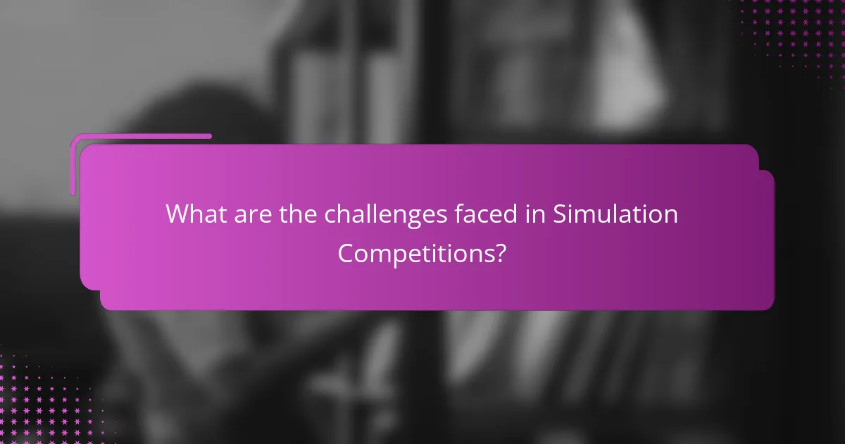 What are the challenges faced in Simulation Competitions?