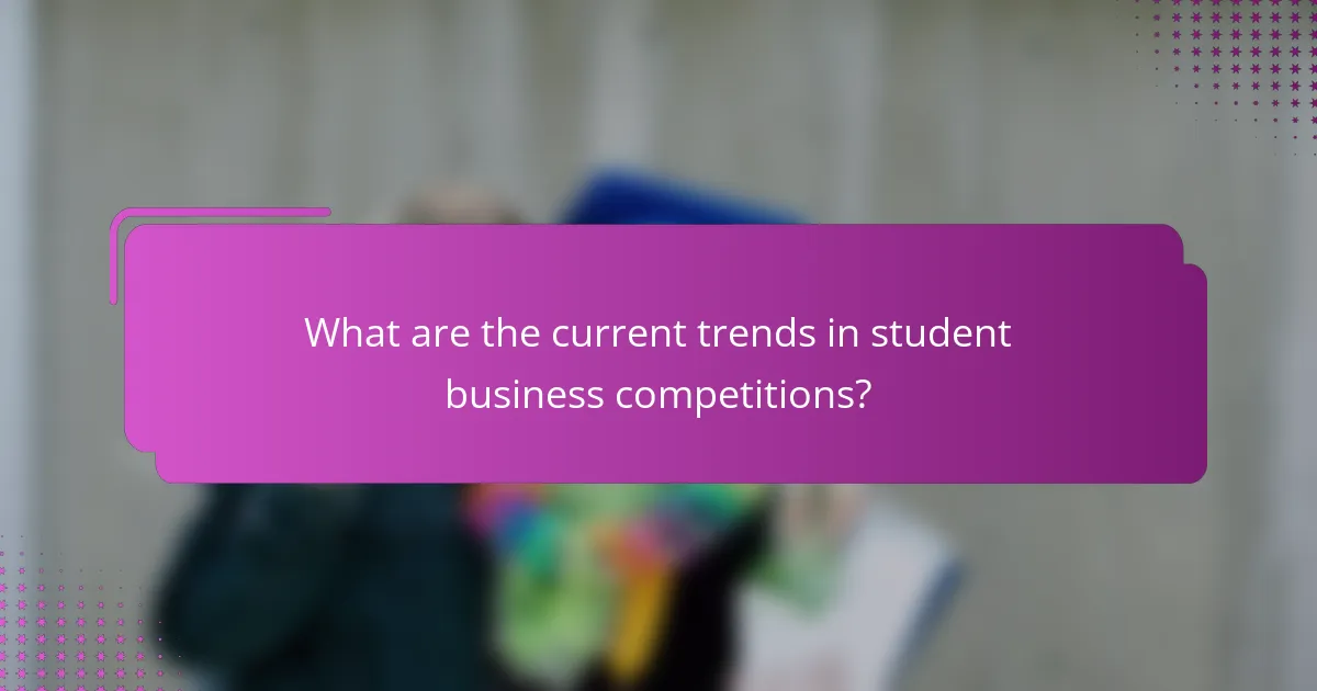 What are the current trends in student business competitions?