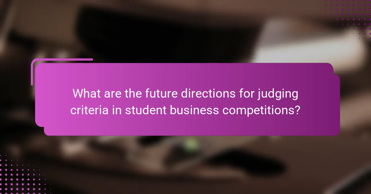 What are the future directions for judging criteria in student business competitions?