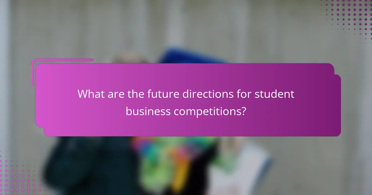 What are the future directions for student business competitions?