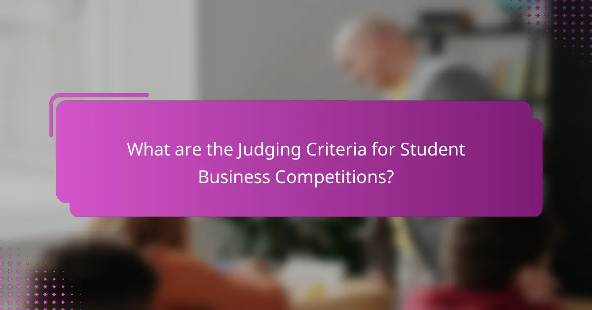 What are the Judging Criteria for Student Business Competitions?