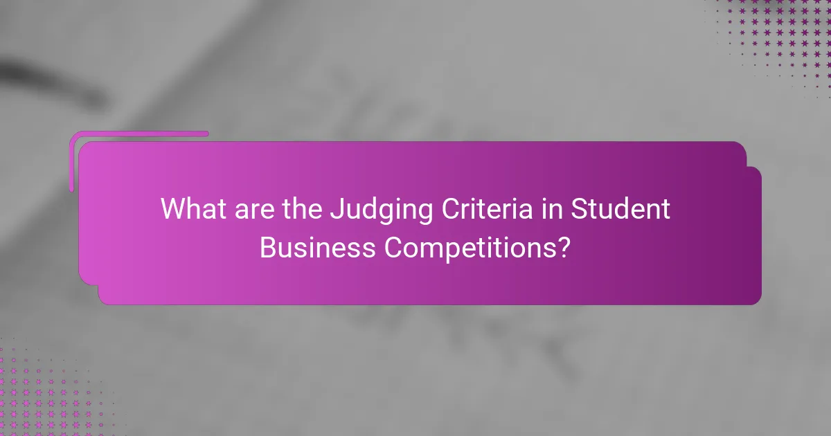 What are the Judging Criteria in Student Business Competitions?
