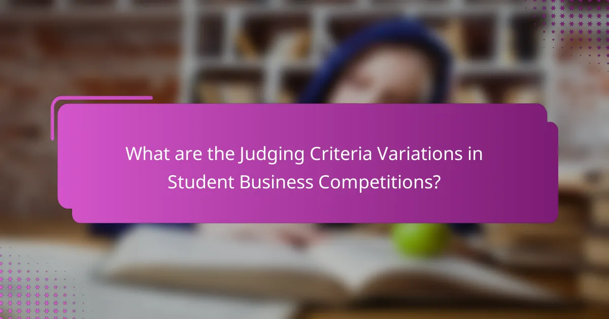 What are the Judging Criteria Variations in Student Business Competitions?