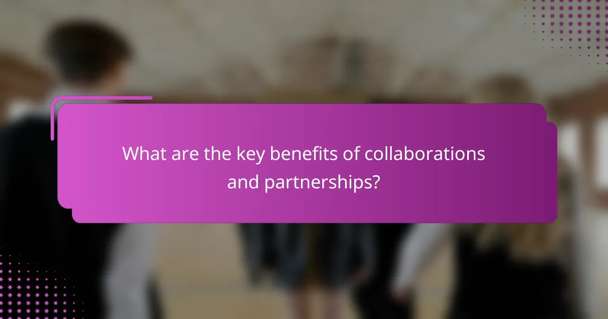 What are the key benefits of collaborations and partnerships?