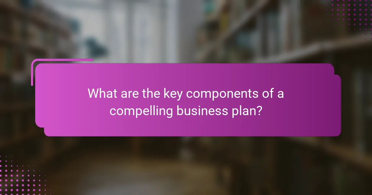 What are the key components of a compelling business plan?