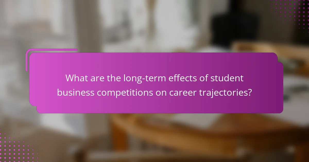 What are the long-term effects of student business competitions on career trajectories?
