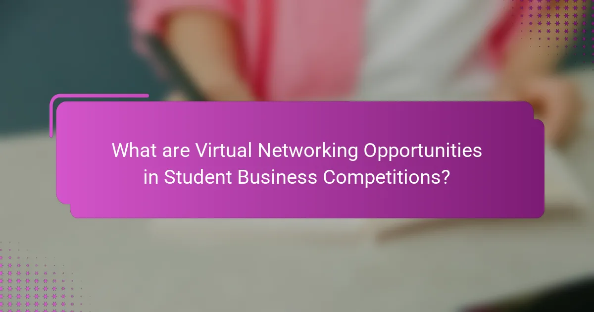 What are Virtual Networking Opportunities in Student Business Competitions?