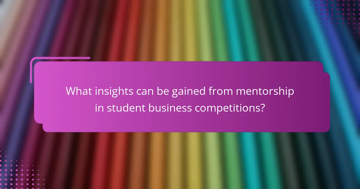 What insights can be gained from mentorship in student business competitions?