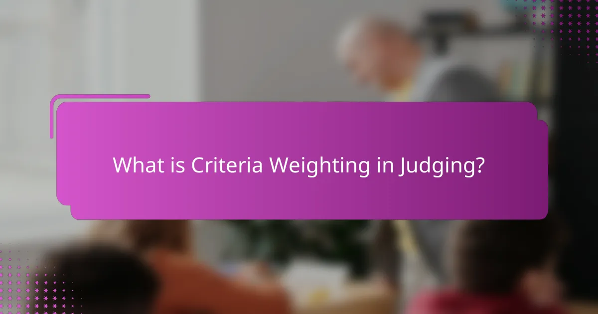 What is Criteria Weighting in Judging?
