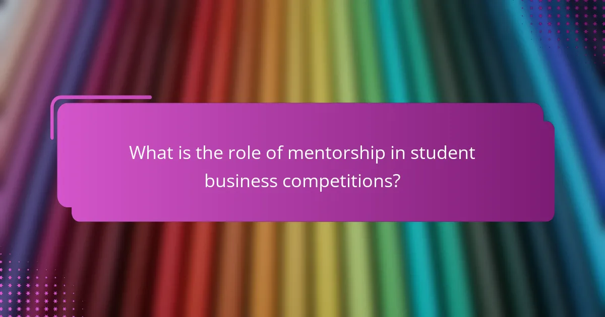 What is the role of mentorship in student business competitions?