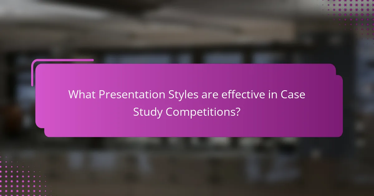 What Presentation Styles are effective in Case Study Competitions?
