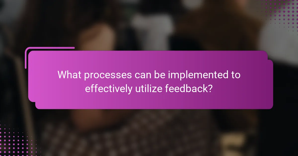 What processes can be implemented to effectively utilize feedback?